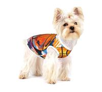 Basket-Ball coloré Croquis Plaisir imprimé,T-Shirt sans Manches en Coton pour Animaux de Compagnie, Gilet Respirant, Extensible et Doux,L