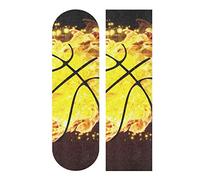 Basket-Ball De Feu Grip de Skateboard Bande Grip Antidérapante,Auto-adhésif Griptape de Longboard,sans Bulles,Peut êTre Coupé(84 * 23cm 1pcs)