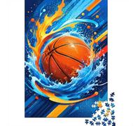 Basket-Ball Feu Eau Puzzle, 1000 Pièces pour Adultes Haute Qualité | 38x26cm Amateurs De Puzzles, Cadeau D'anniversaire, Carton, Réduction Du Stress, Découpe Précise
