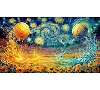 Basket-Ball Going Through Hoop in Artistic Style Puzzle 1000 pièces - Activité Familiale Amusante Idée Cadeau Parfaite Jeu Stimulant pour Adultes 75x50/1000pcs