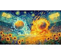 Basket-Ball Going Through Hoop in Artistic Style Puzzle 1000 pièces en Papier recyclé - Idée Cadeau Parfaite Activité à Domicile Stimulant pour Adultes 38x52/1000pcs