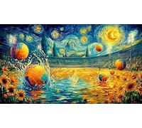 Basket-Ball Going Through Hoop in Artistic Style Puzzle 1000 pièces pour Adultes - Activité Familiale DéFi éduchatiF & Détente 38x52/1000pcs