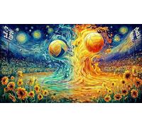 Basket-Ball Going Through Hoop in Artistic Style Puzzle pour Adultes 1000 pièces - Papier recyclé Jeu éduchatiF & Détente Décoration Murale 38x26/1000pcs