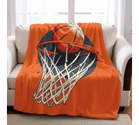 Basket-Ball Plaid Polaire Style De Dessin Animé 100 x 130 cm Imprimé 3D Couverture Flanelle Douce et Moelleuse pour Canapé et Lit, Enfant et Adulte