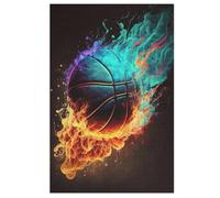 Basket-Ball Puzzles en Bois 1000 Pièces pour Adultes, Matériaux Recyclables De Qualité Supérieure Puzzle, Jeu en Famille, （78×53cm）