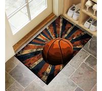 Basket-Ball Rétro Paillasson Interieur Entree 50 X 80 Cm, Style Grunge Rock Tapis D'Entrée Antidérapant Et Lavable en Machine, Tapis De Sol Absorbantes Couleurs Mélangées pour Chien, Porte, Couloir