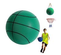 Basket-Ball Silencieux, Balle Silencieuse D'entraînement En Salle, Balle En Mousse Souple, Jouets Très élastiques, Jouet Interactif Pour Enfants Et Adultes (Diameter 7.08'', Basketball Style-Green)