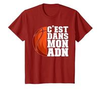 Basket Basketball C'est dans Mon Adn Drôle T-Shirt, Enfant, Canneberge, 10 Ans