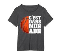 Basket Basketball C'est dans Mon Adn Drôle T-Shirt, Femme Grandes Tailles, Chiné Foncé, 4X