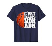 Basket Basketball C'est dans Mon Adn Drôle T-Shirt, Homme, Bleu Marine, S