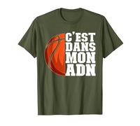 Basket Basketball C'est dans Mon Adn Drôle T-Shirt, Homme, Olive, XL