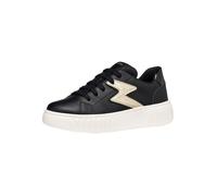Basket Basse à Lacets Geox Junior Mikiroshi Synth.Lea - Noir Or Clair 30