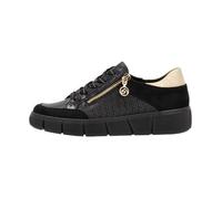 Basket Basse Cuir Remonte Microstretch - Noir Combi - REMONTE - Plat - Lacets - Adulte - Mixte 36