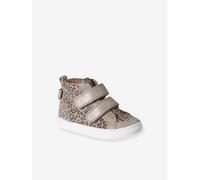 Basket bébé fille cuir à scratchs beige imprimé 23