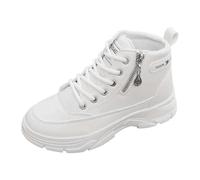 Basket Bottine Femme Plateforme Chic et Élégant Bottines Femme Cuir Confortable Botte Basket Montante de Sport Running Chaussure Bottines à Lacets Bottes Boots Automne Hiver Chaussures Confort Chic