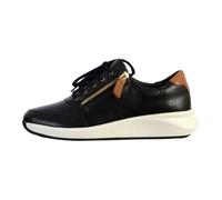Basket Cuir Clarks Un Rio Zip - Femme - Noir - Talons Compensé - À lacets / Zip - Confort exceptionnel 41