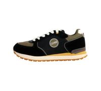 Basket Cuir Colmar Travis Block - Noir/Vert militaire/Ochre - Homme - Lacets - Plat 44