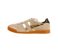Basket Cuir Gola Elan Glitz Trainer - Bone/Or/Marron sombre 36