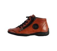 Basket Cuir Remonte - Femme - Orange - Talon Compensé - Lacets 36