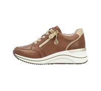 Basket Cuir - REMONTE - Gloria - Marron-Combi - Compensé - Lacets - Femme 41