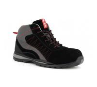 S 24 bossi industrie Chaussure haute LEVANT S1P - S 24 BOSSI INDUSTRIE - Cuir croûte velours noir/toile grise - Taille 47 - 5222-47