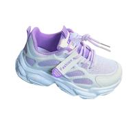 Basket Enfant Fille 4-14 Ans Ete Fashion Chaussure Adolescent Fille Montante Scratch Sport Running Pas Cher Mode Mesh Doux Confortable Respirant Sneakers Fille Caoutchouc (37 EU, Violet)