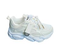 Basket Enfant Fille 4-14 Ans Ete Fashion Chaussure Adolescent Fille Montante Scratch Sport Running Pas Cher Mode Mesh Doux Confortable Respirant Sneakers Fille Caoutchouc (37 EU, Blanc)