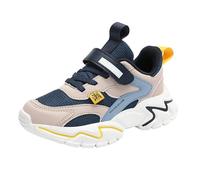 Basket Enfant Fille,Boys Spring Summer Autumn and Winter Mesh Breathable Adjustable Shoelaces Medium and Large Children's Casual Sports Shoes Garçon Chaussettes Nouveau-né(Dark Blue,28 Little Child)