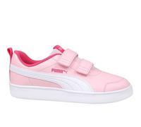 Basket Enfant - Puma - Courtflex v2 - Marine/Blanc - Fermeture à scratch - Confort exceptionnel 34