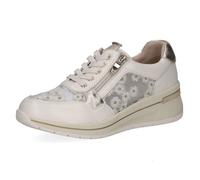Basket Femme - CAPRICE - Blanc - Cuir Souple - Lacets et Zip 39