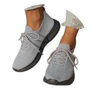 Basket Femme Chaussures De Running Légères Respirantes Baskets Mesh Antidérapante Chaussures De Marche À Lacets-Coussin Décontractée Sneakers pour Jogging Fitness Gym Outdoor