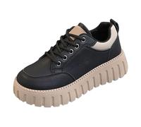 Basket Femme Compensées, Basket Hiver Femme - Sneakers à Plateforme pour Automne et Hiver, Baskets Compensées Au Colorblock Moderne, Chaussures Casual Offrant Chaleur Légère et Stabilité