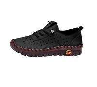 Basket Femme Confort Chaussure De Running Plates Confortables À Lacets Style Mom pour Pieds Larges Et Forts Semelle Souple Décontractée Chaussures Mi Saison Tennis Sport Xhaussure Chic Légère Le Noir