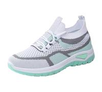Basket Femme Orthopédiques Chaussures De Course Maillé Respirantes Légères Confortables Chaussures De Sport Marche Running Sneakers Tendances (Light Green, 36)