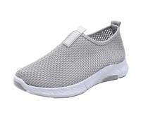 Basket Femme sans Lacets Orthopédiques Chaussures de Sport Marche Course Légères Respirantes Maillé Confortables Sneakers pour La Course À Pied Et Le Sport (Light Ashy, 40)