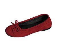 Basket Femme Shoes légères et Confortables Shoes décontractées féminines polyvalentes Design sans Brides élégante et Plate à Enfiler avec nœud Confort Quotidien Adaptation à(Red, 39)