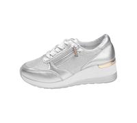 Basket Femme Sport Chaussure Femme Printemps, Chaussures De Sport Décontractées À Plateforme Semelle Épaisse Design Moderne Lacets Douces et Confortables Sneakers Jogging Argent 37