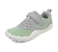Basket Garcon 27,Nouvelles Chaussures décontractées à Semelle Souple et à Cinq Doigts pour Enfants, Pieds Nus et à tête Large Fille Métallique Bout Souple Baskets (Light Green, 35)