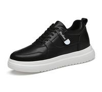 Basket Homme Chaussures Sport Rehaussantes Chaussure Rehaussante Confortable Baskets Blanches De Tennis Ville Garçon Blanche Shoes Basse Mens and Outdoor Noir Été Cuir Marche Pieds Larges Ete