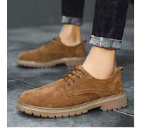 Basket Homme - FUNMOON - Chaussures Sport Masculines Respirante - Cuir - Jaune - Lacets - Plat 41