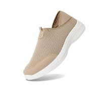 Basket Homme Sans Lacets Chaussures de marche légères pour hommes avec semelle antidérapante confortables et faciles à enfiler idéales pour un usage quotidien printemps et en été (Beige, 39)