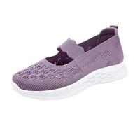 Basket Legere Femme Chaussures de Sport Course Femme Chaussures Décontractées À La À Semelles Épaisses en Tissu Tissé À La Mouche de Couleur Unie pour Dames Baskets Femmes Sport Sneakers