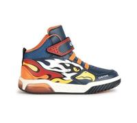 Basket Montante à Scratch Garçon Geox Inek - Bleu - Talon Plat - Dessus Synthétique 31