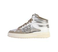 Basket Montante Cuir Pinko Mandy 02 - Argent Blanc 38