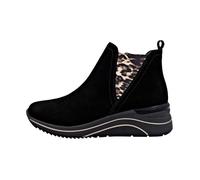 Basket Montante Cuir Remonte GoatSuede - Noir-Combi 38
