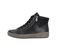 Basket montante - RIEKER - Lugano - Cuir - Noir - Lacets et zip 38