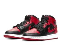 Basket Nike Air Jordan 1 Mid Rouge Noir Blanc - Adulte - Lacets - Cuir 36