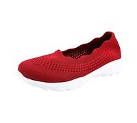 Basket Orthopedique Femme Chaussures de Sécurité Fashion Summer Women Maillage Respirant Confortable Léger Glissement Sur La Bouche Peu Profonde Basket Femme Chaussures de Orthopédique (Red,41)