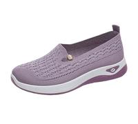 Basket Orthopedique Femme Chaussures de Sport en Salle Baskets D'Été À La pour Femmes,Chaussures Décontractées Orthopédiques Confortables en Tissu Maillé Rayé Sport Sneakers Femme Running Baskets