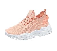 Basket Orthopedique Femme Pieds Larges Chaussure de Sport Chaussures Décontractées À Talons Inclinés Et Chaîne En Métal pour Femmes,Nouvelle Printemps Été,Tissage À La Mouche,Creux,Légère Minceur